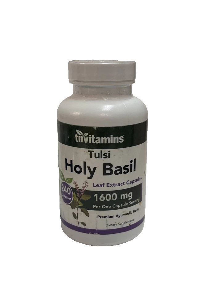 tnvitamins Tulsi Holy Basil 1600mg 240 Capsules Exp: 10/26