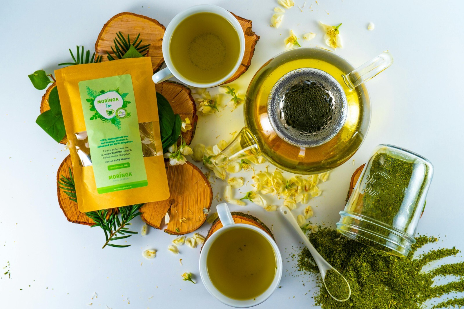 Moringa, Tea Bags Herbal Tisane by Heladiv, Caffeine Free, 20 Sachets