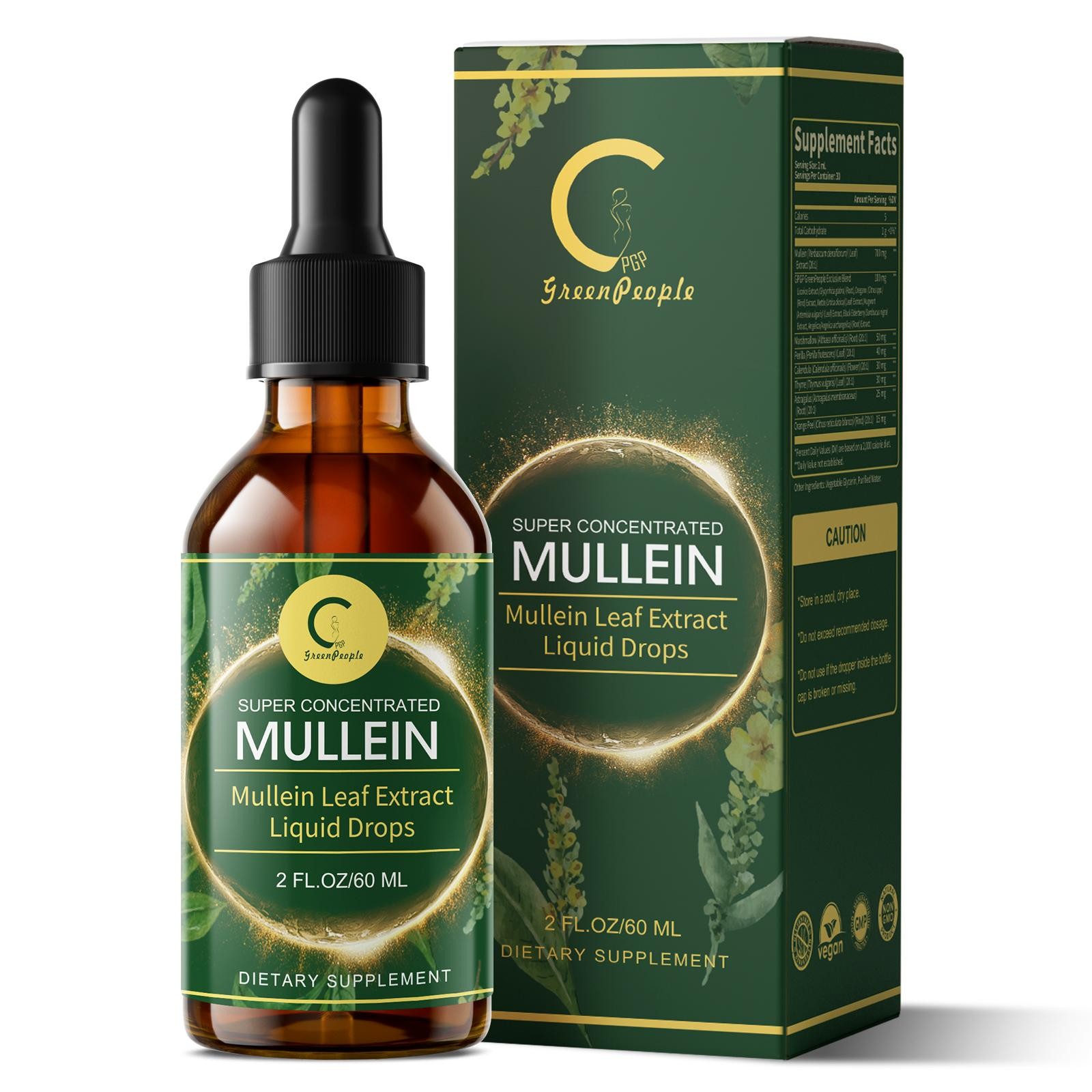Mullein Leaf Extract Super Concentrated 420,000 MG 2 FL.OZ/60 ML Lung Cleanse