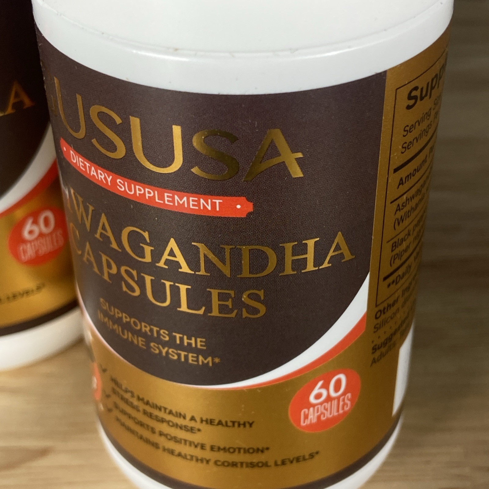 GUSUSA 60ct Ashwagandha Capsules Immune System Stress Lot Of 2