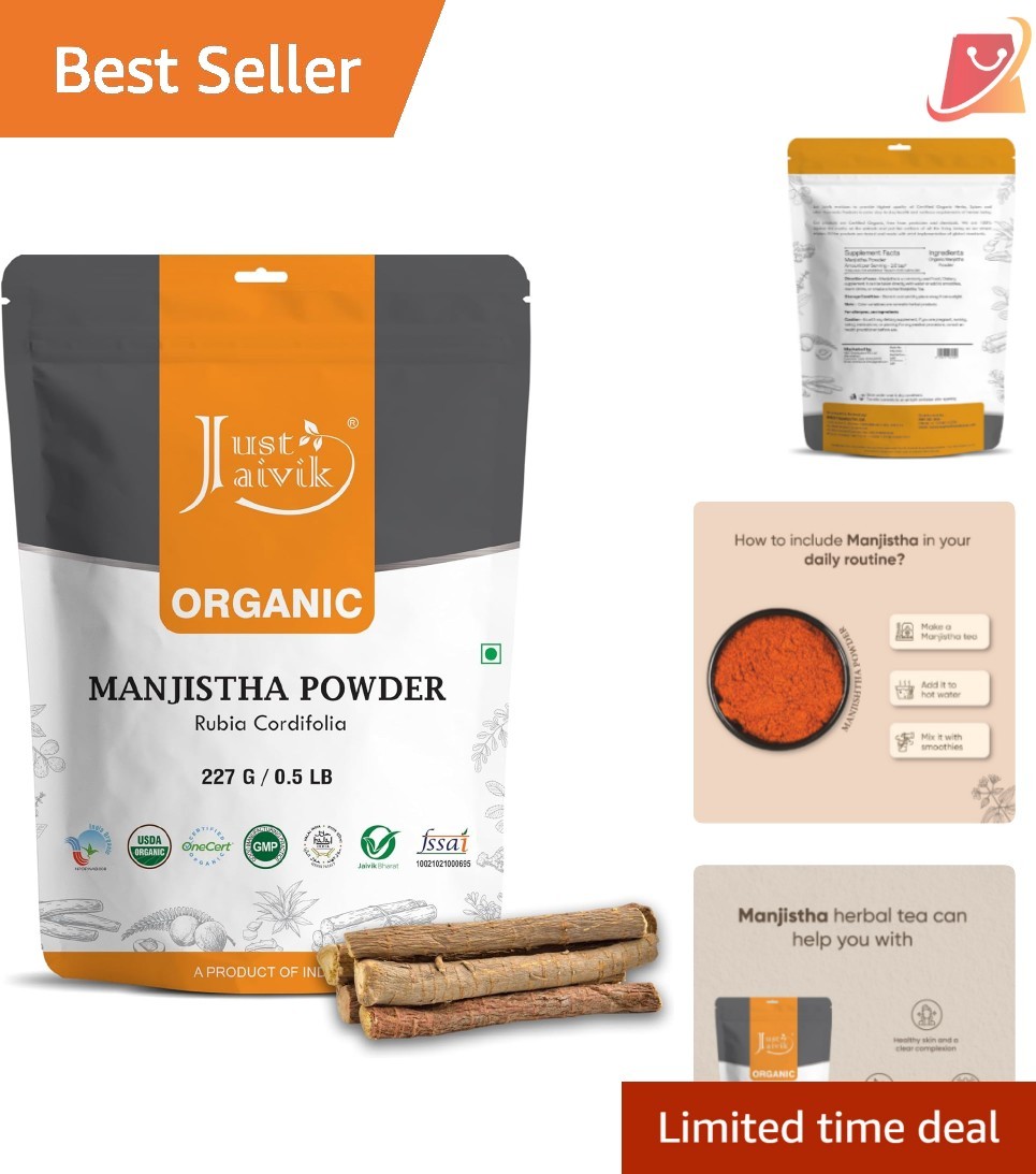 Organic Manjistha Powder Natural Detox Blood Purifier Skin Support 8 Oz