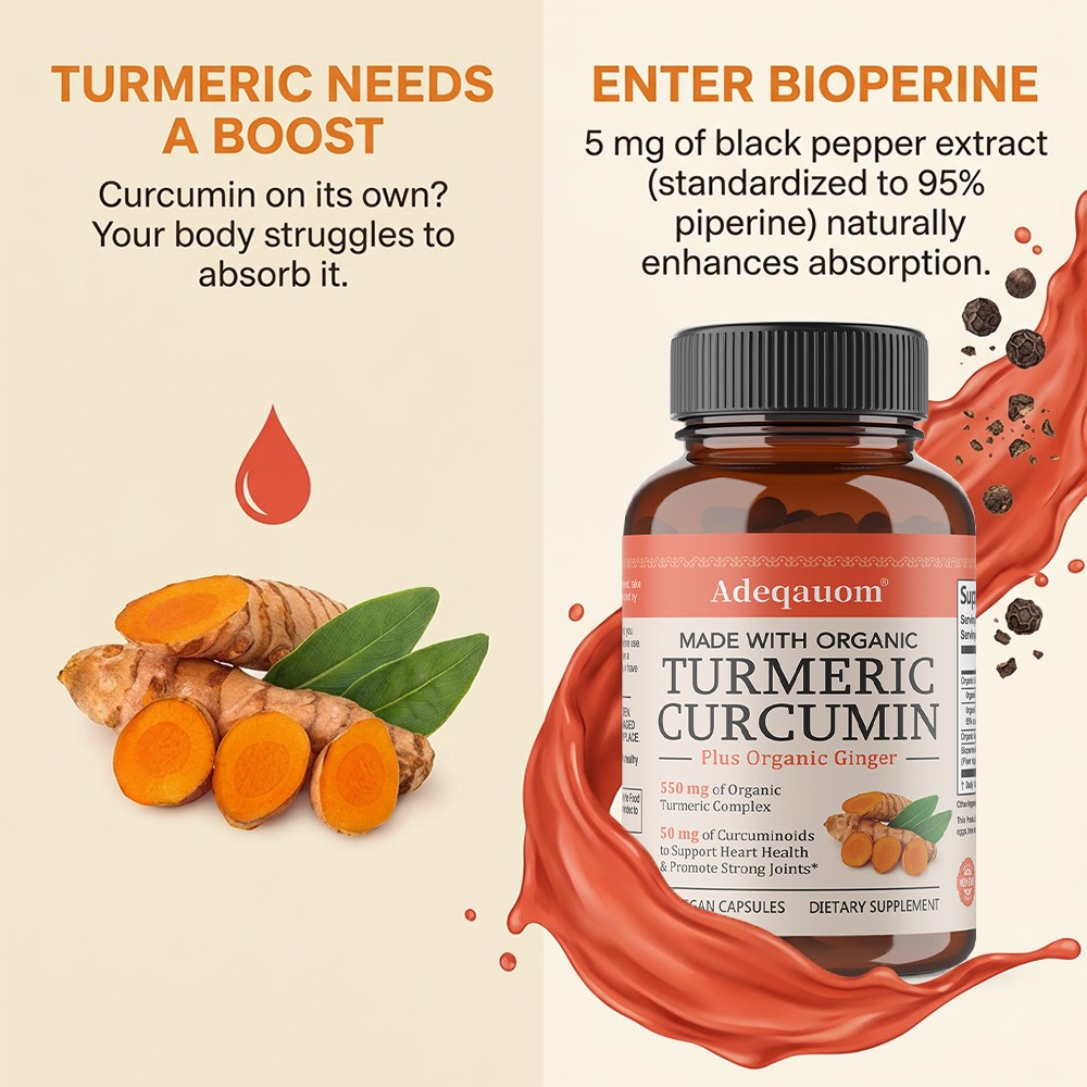 Turmeric Complex 50mg of Curcuminoids Black Pepper Strong Joints 30/60/120 Caps