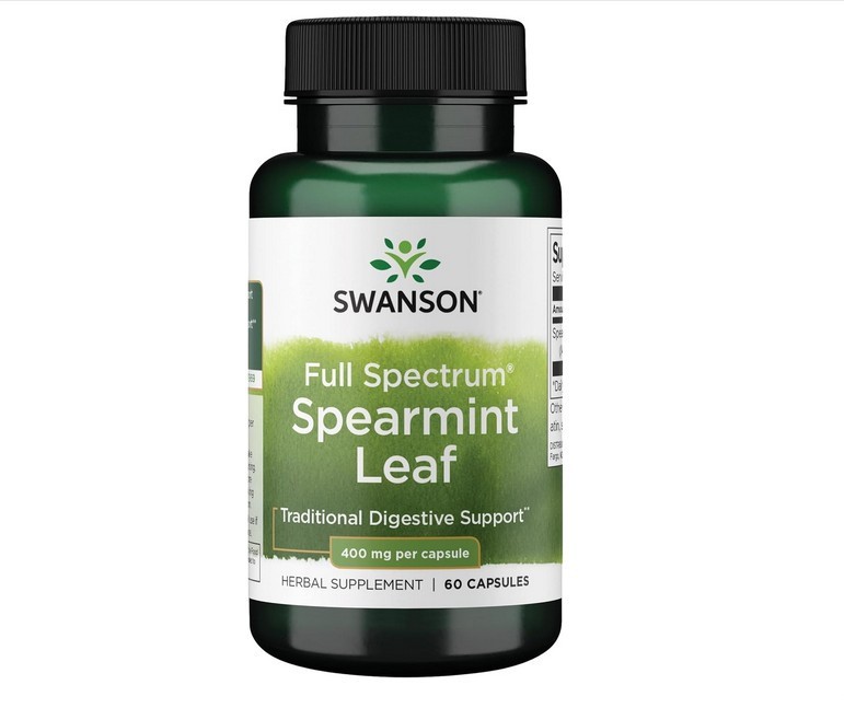 Swanson Spearmint Leaf (Mentha Spicata) Full Spectrum Herbal Supplement 60ct NEW