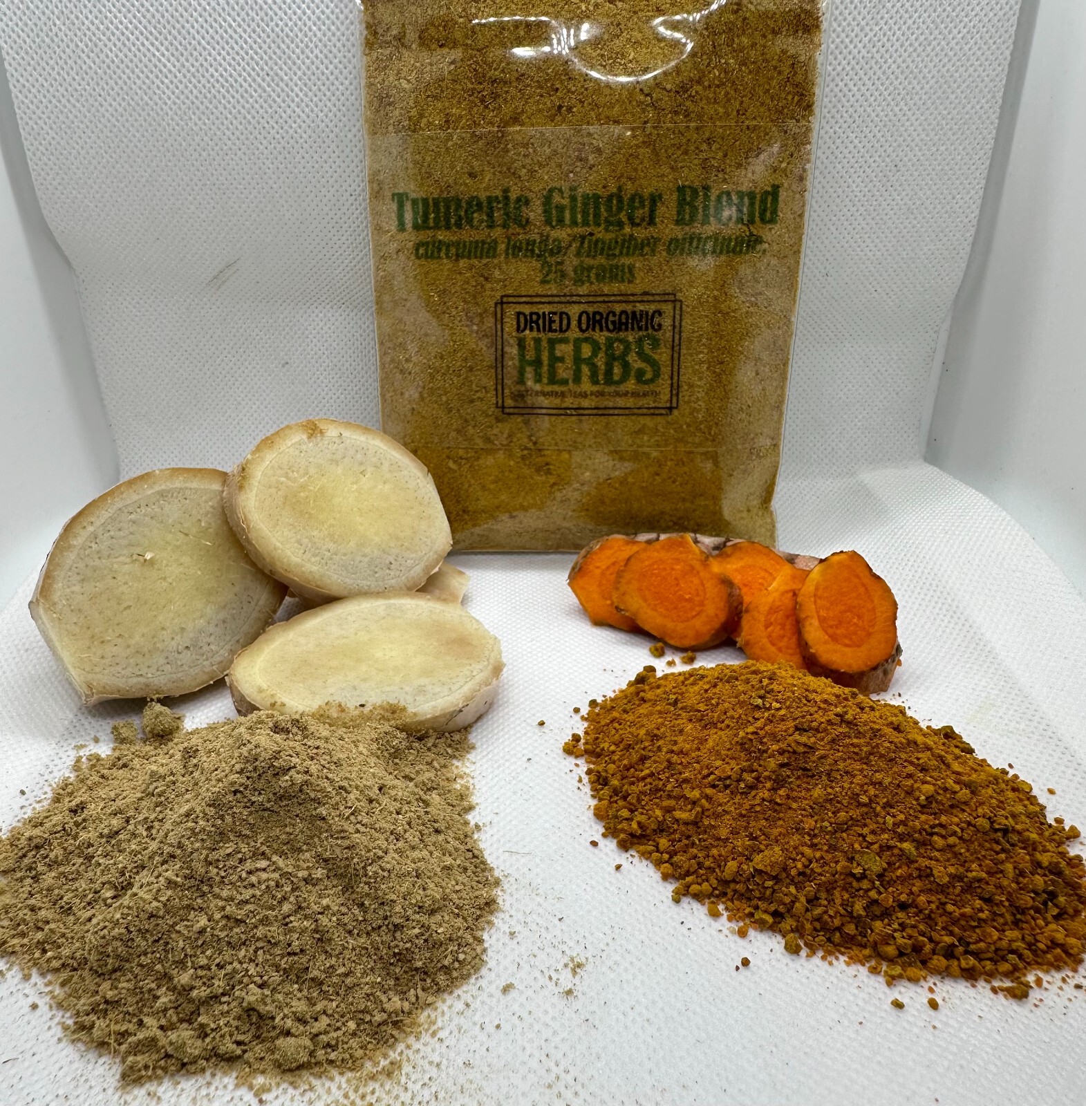Ginger & Turmeric Mixture Tea Organic Dried Herbs Alternative remedies 25 gr