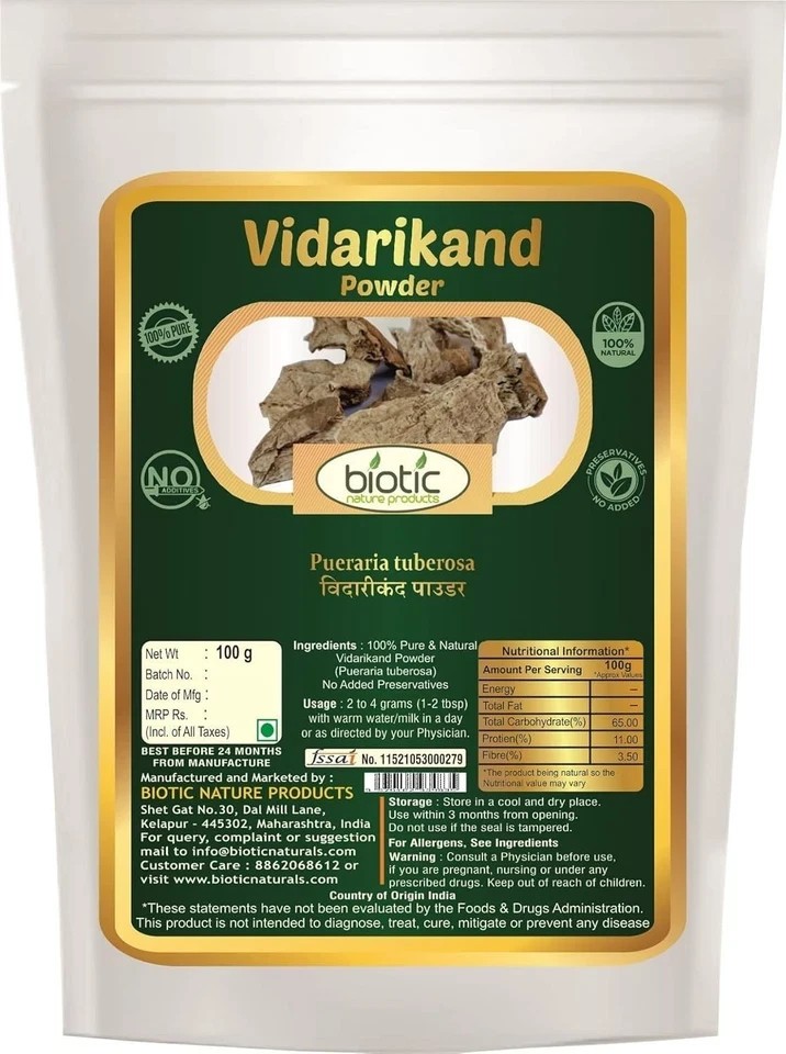 Biotic Natural Original Vidarikand Churna Powder 100gm