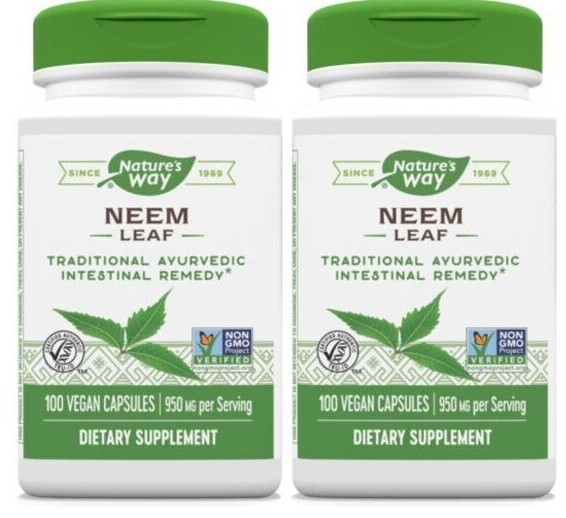 Nature’s Way Neem Leaf 950mg 2X100 Caps AYURVEDIC INTESTINAL HERB
