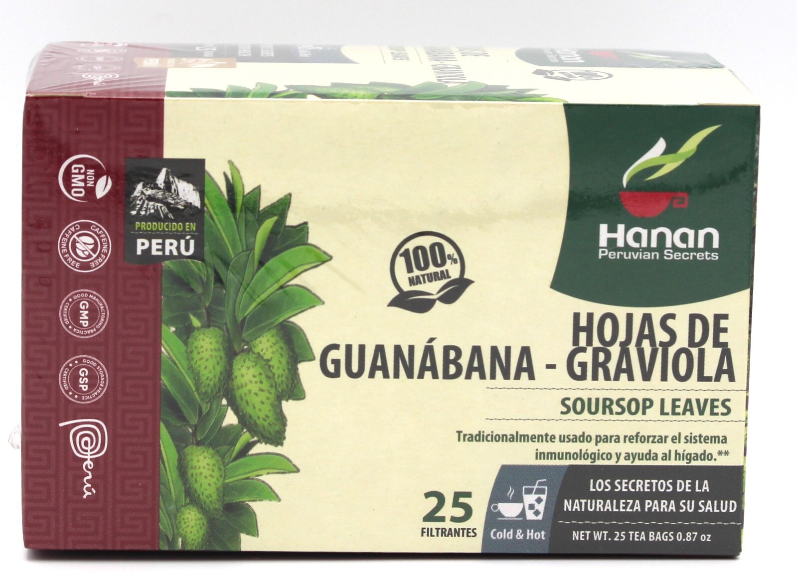 25 Tea Bags Hojas de Guanabana (Soursop Leaves Tea Bags)