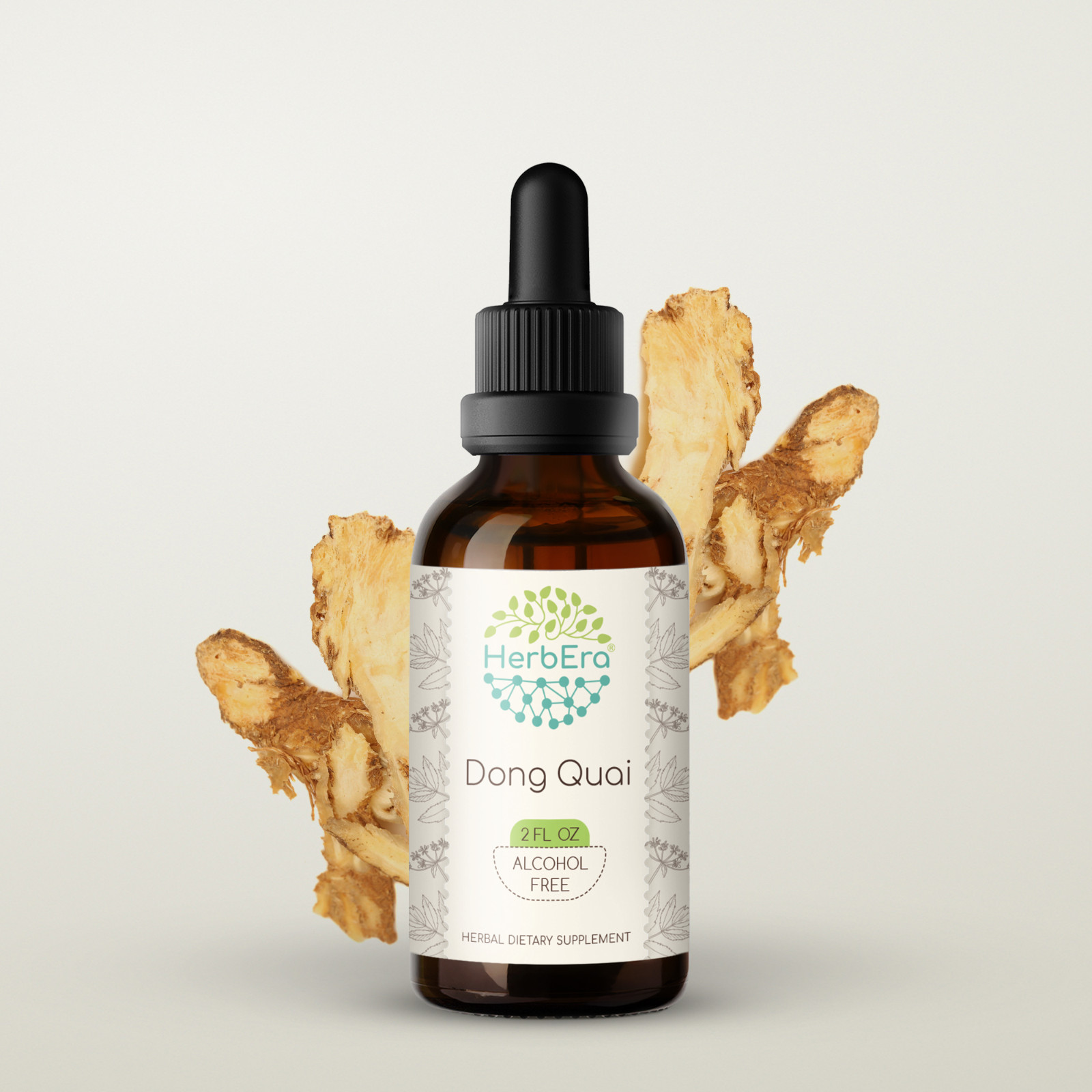 HerbEra Dong Quai Alcohol-FREE Tincture, Organic Dong quai (Angelica sinensis)
