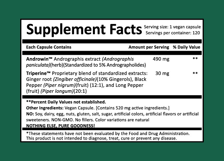 Andrographis Supreme, Premium Pure Ayurvedic,120 Vegan caps ,Max Bioavailable