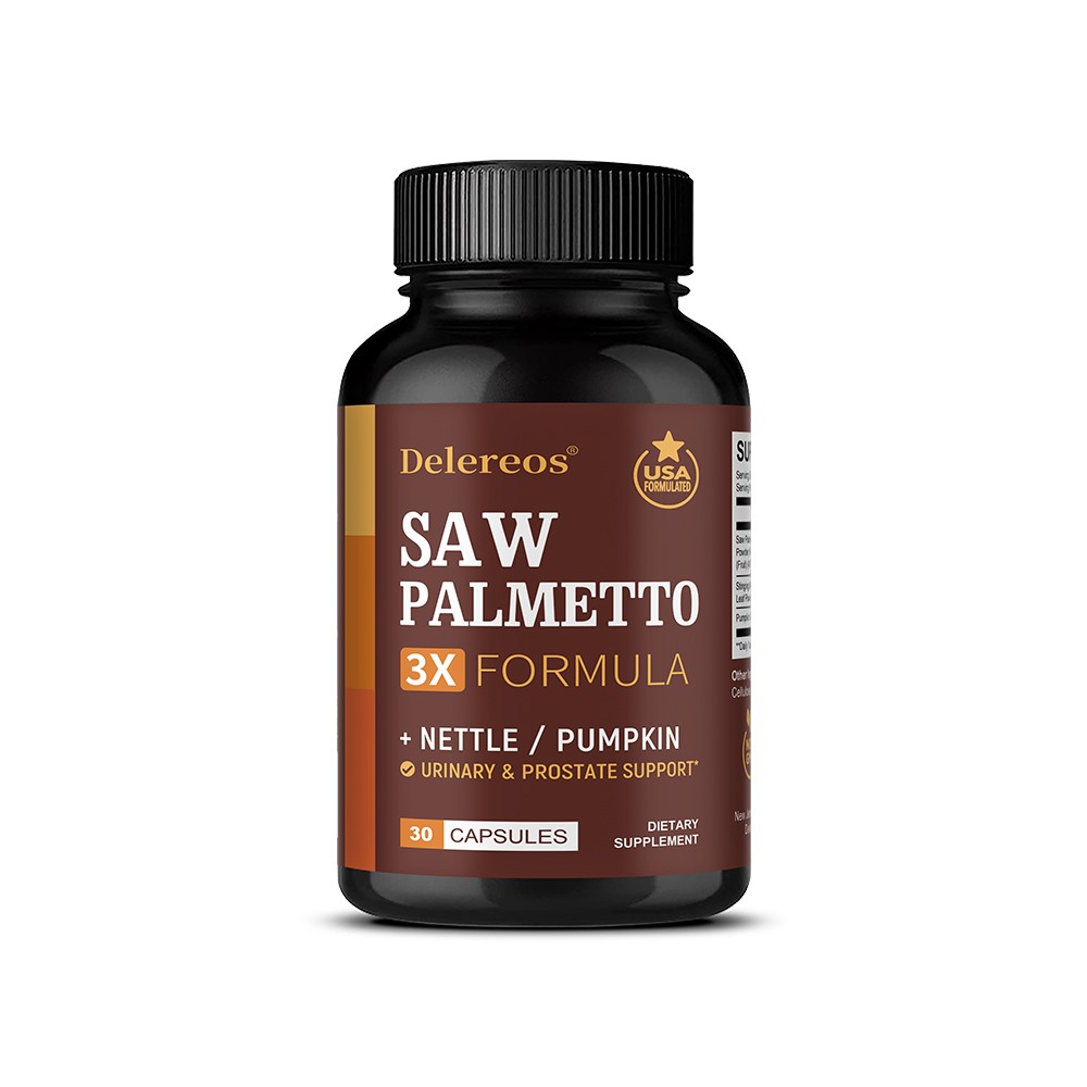 3-in-1 Saw Palmetto Prostate & Urinary Wellness Vegan Supplement,30/60/120 Caps