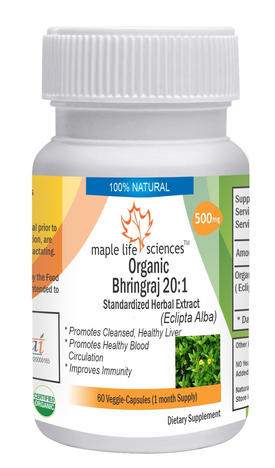 ORGANIC Bhringraj 20:1 Extract Capsules Eclipta Alba False Daisy High Quality