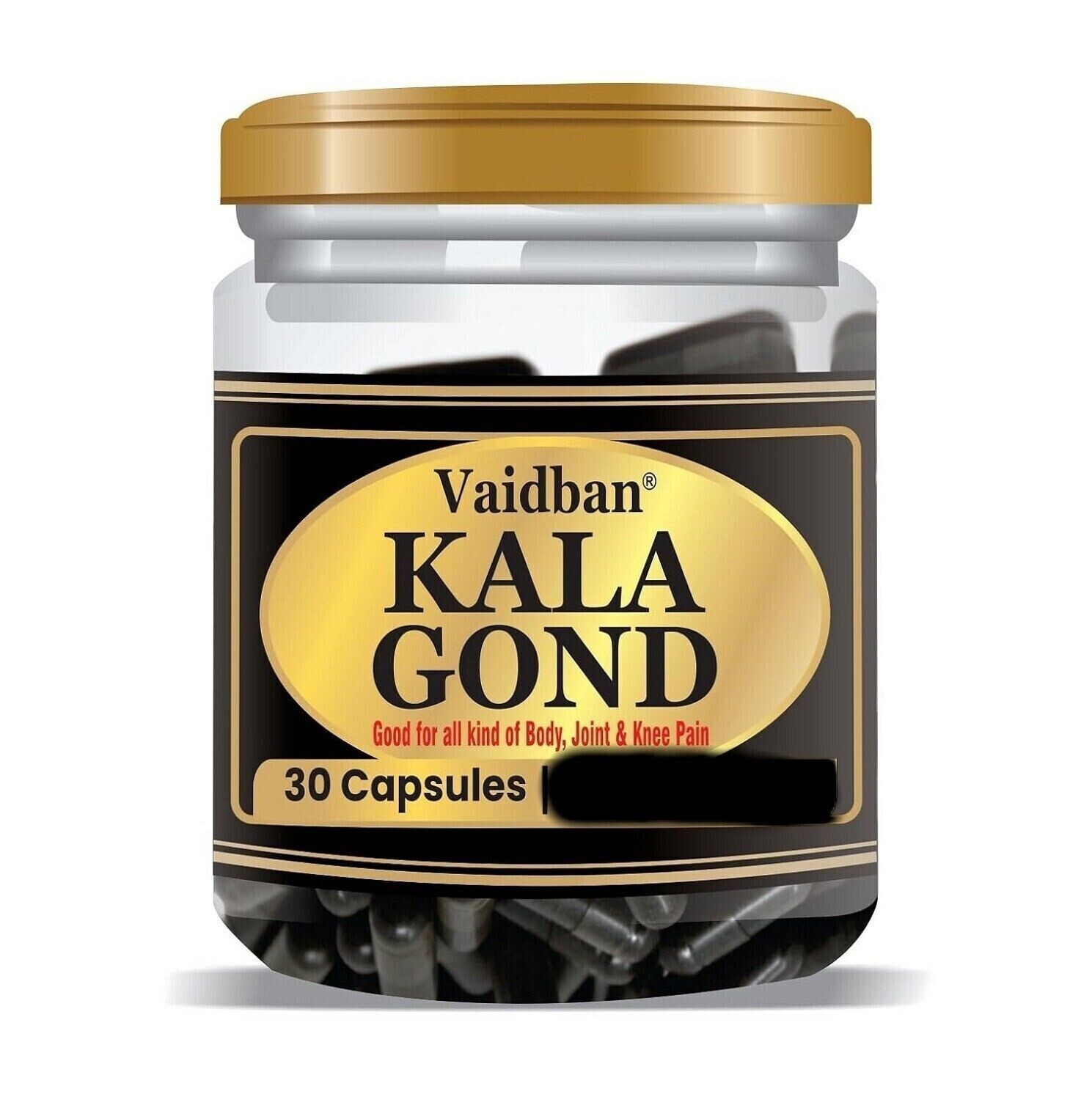 Vaidban Kala Gond 30 Capsules ( kal niryas ) gond FREE SHIPPING
