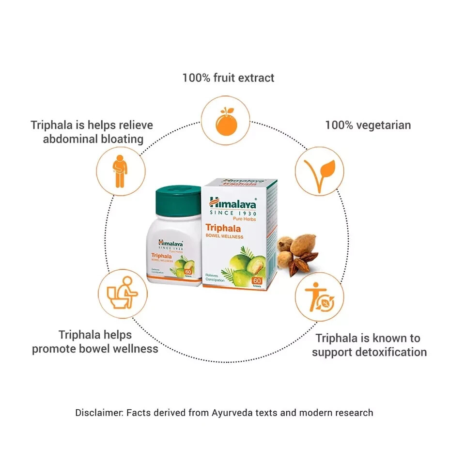 Himalaya Triphala 60 Tablets x5 | Herbal Digestive Aid | Natural Wellness |