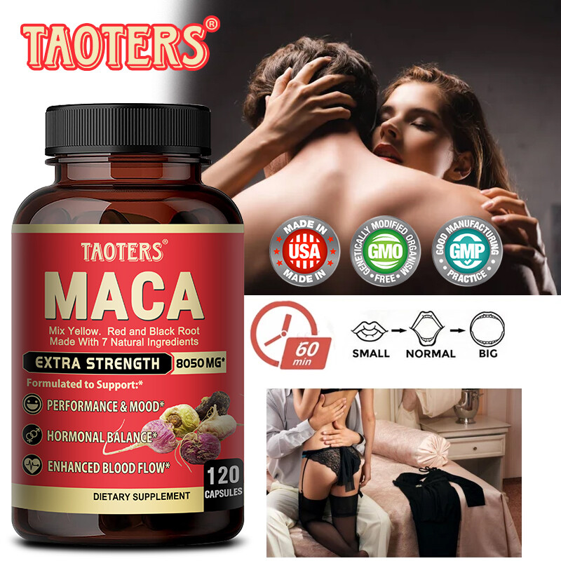 Organic Maca 8050 MG per serving 120 vegan capsules Peruvian Maca Root