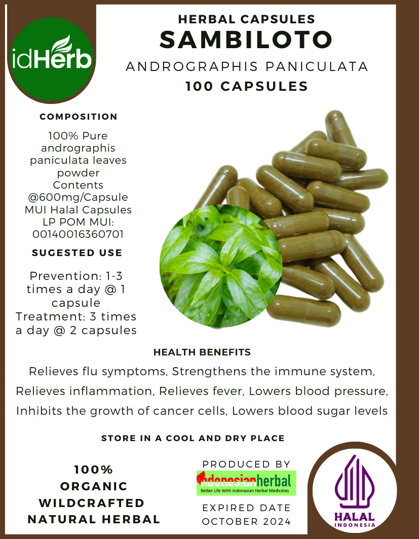FRESH CAPSULE SAMBILOTO ANDROGAPHIS PANICULATA NATURAL HERBAL PREMIUM ORGANIC