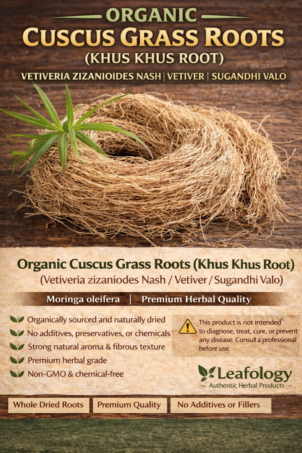 Organic Cuscus Grass Roots (Khus Khus Root)
