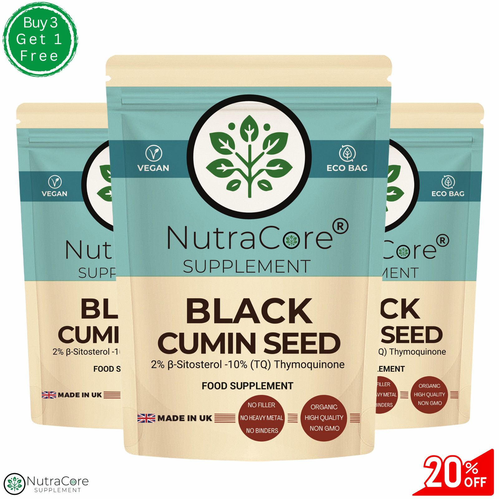 Black Cumin Seed Caps-5500mg-(2%β-Sitosterol)-Immune &Respiration Health-180Caps