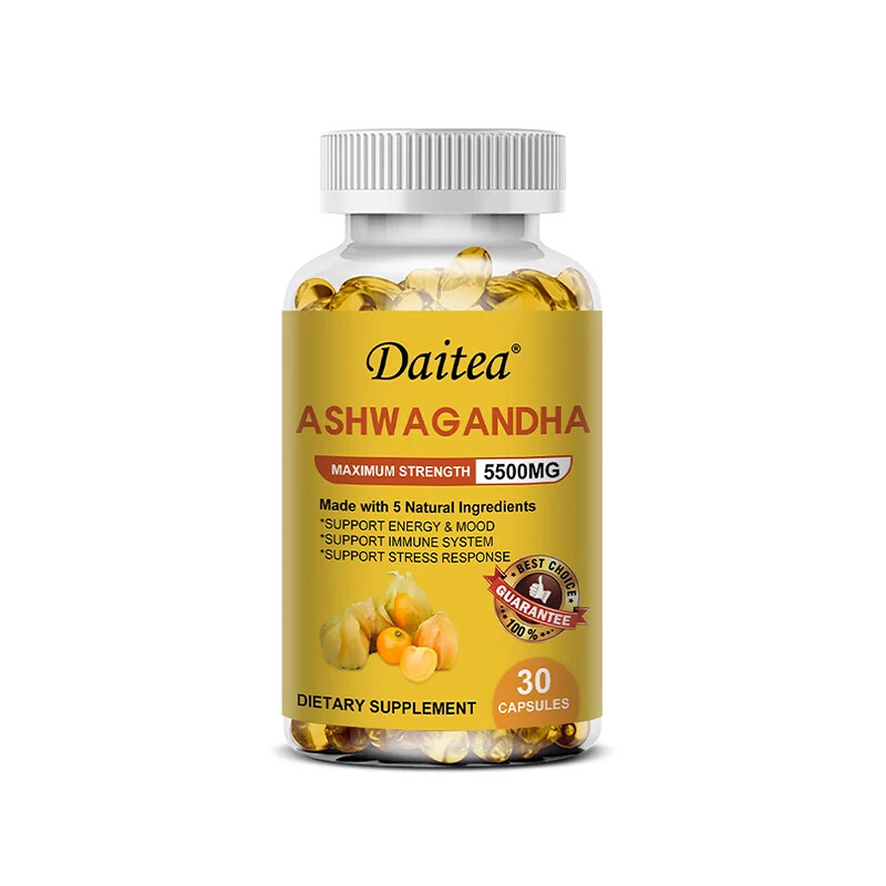 Ashwagandha Capsules High Strength 5500MG Contains 5 Natural Ingredients
