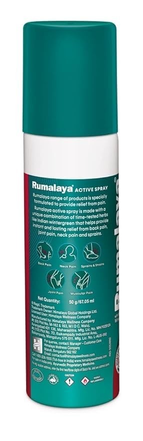 2 Packs x Himalaya Rumalaya Active Spray 50g | Herbal Ayurvedic Body Spray |