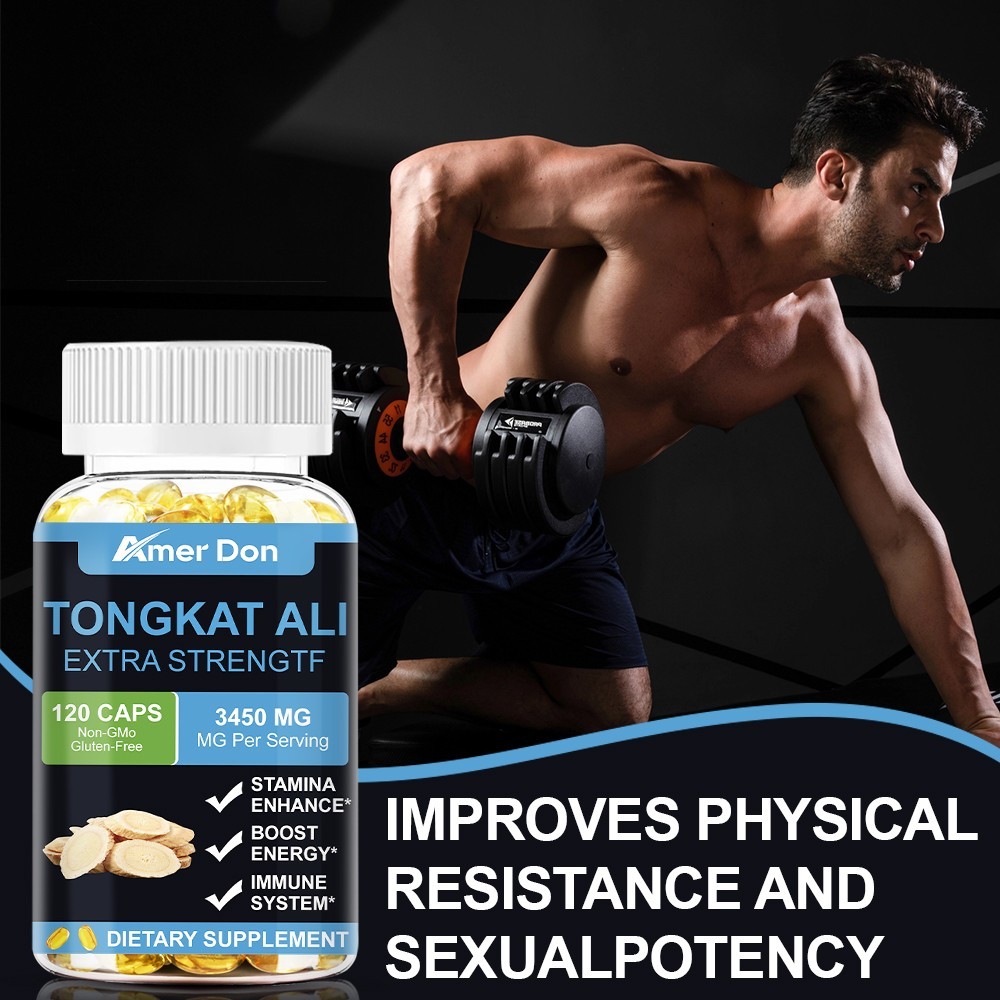 Natural Testosterone Booster 3450mg TongkatAli Extract 200:1 Strong 120 Capsules