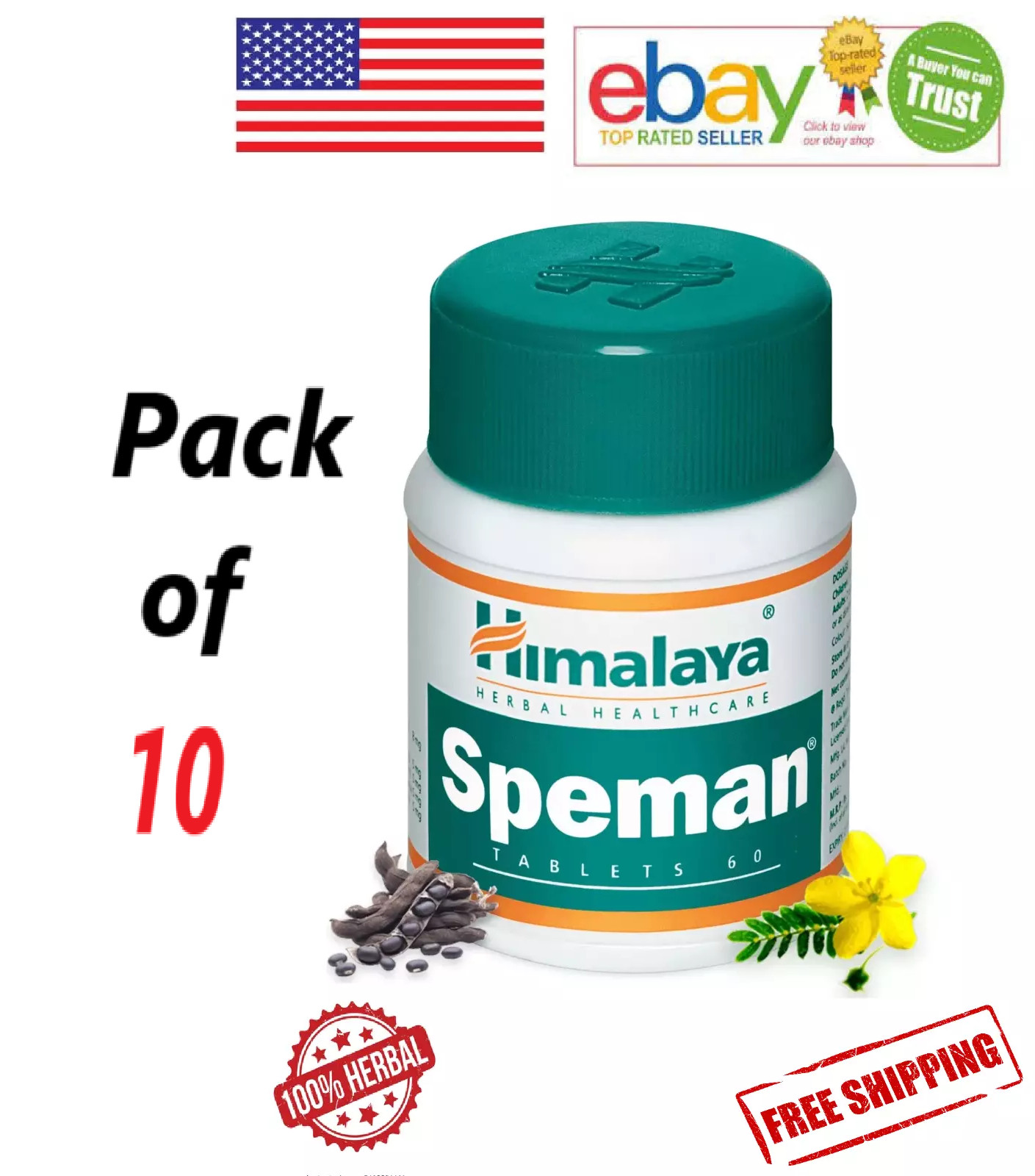 (10 X 60 = 600 Tabs) Himalaya Speman For Men’s Health (FREE SHIPPING)
