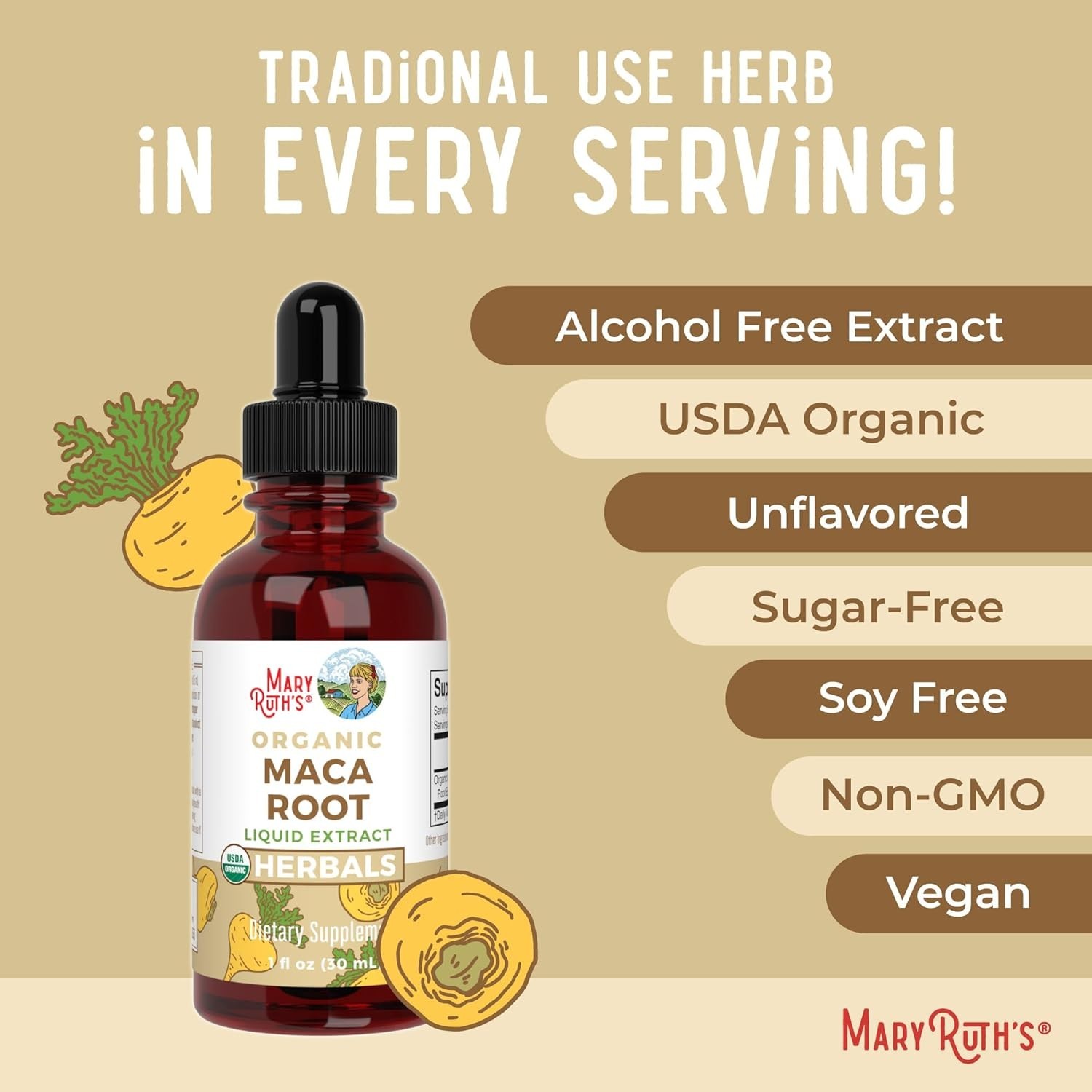 New Maca Root Drop Bottle