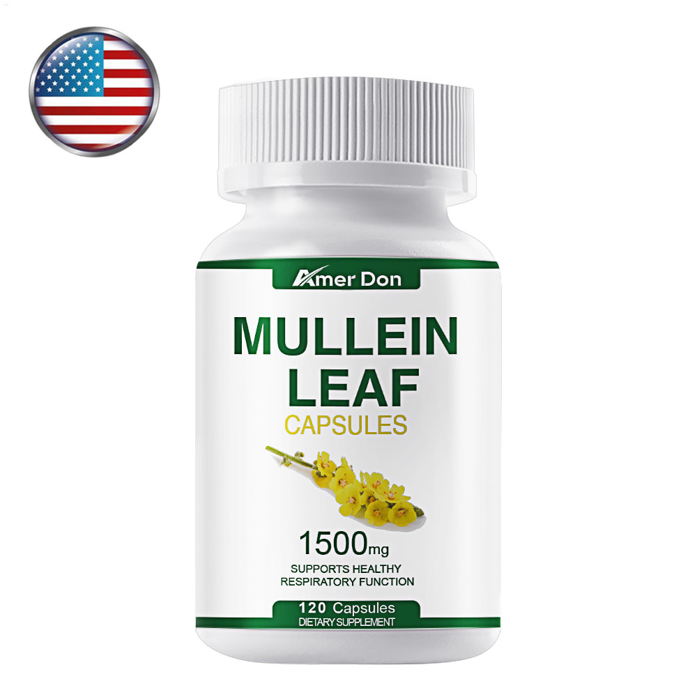 120 Mullein Leaf Capsules 1500mg – Support Lung Cleanse Respiratory Health Vegan