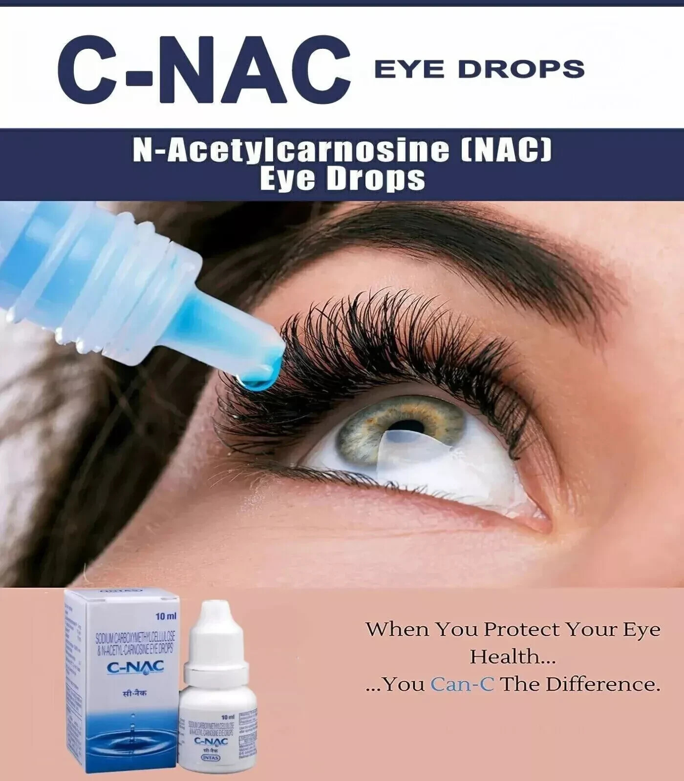 3x C-NAC Eye Drops, N-Acetyl-Carnosine Eye Drops – 10 ml + Free Shiping