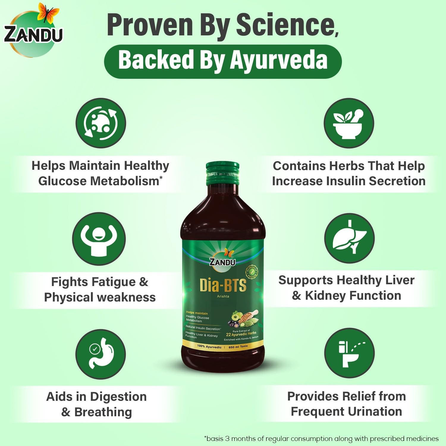 Zandu Dia-BTS Arishta Tonic 650ml