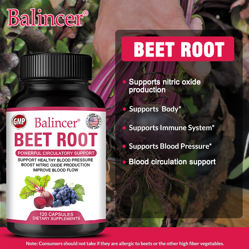 Organic Beet Root Powder Capsule 1050mg per serving Aids in Healthy Circulation