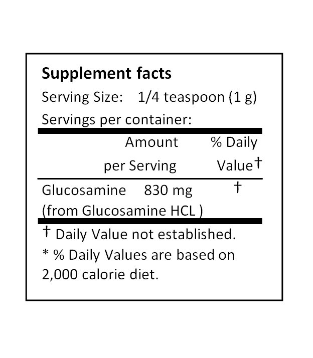 NuSci Glucosamine HCl Pure Powder 250g (8.8oz) Joint Health