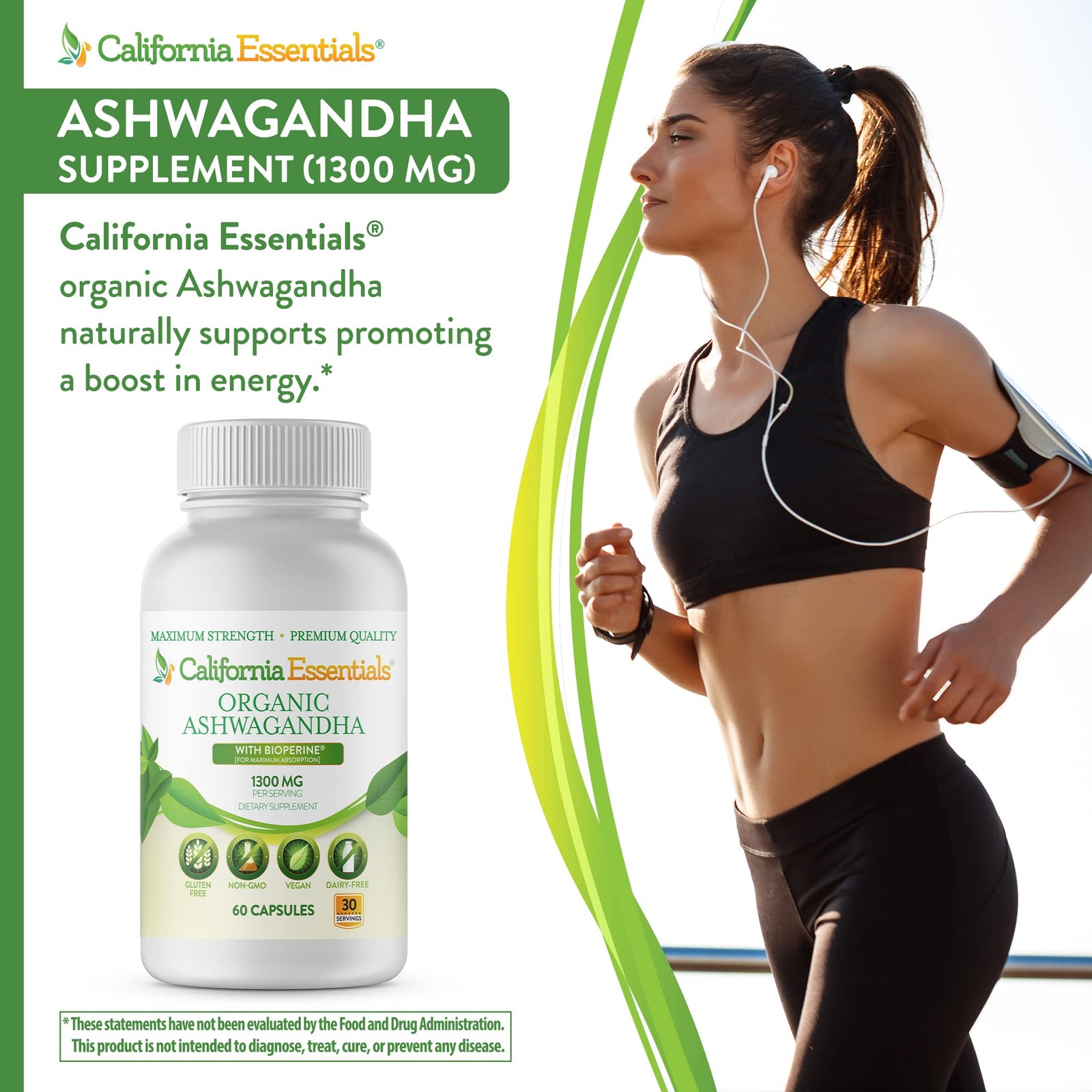 Best Ashwagandha Organic Caps Anxiety Stress support Relief Calm Focus Boost
