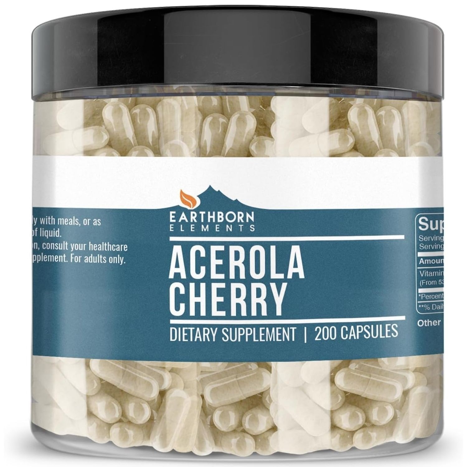 Suplemento de Vitamina C de Acerola | 200 Cápsulas | Suministro para 200 Días