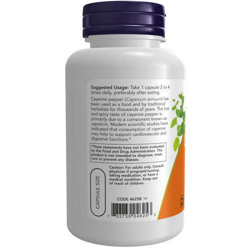 Cayenne 500 mg 100 Caps By Now Foods