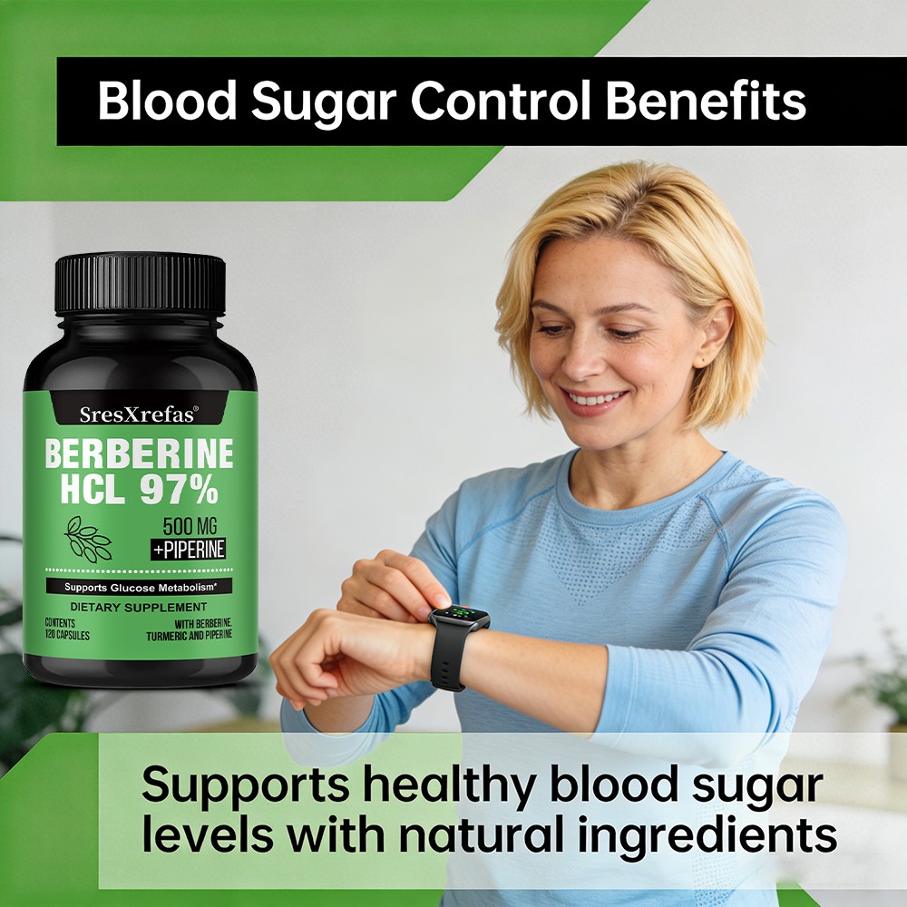 Berberine Hcl With Turmeric Natural Immunity Boost Metabolism 30/60/120 Capsules