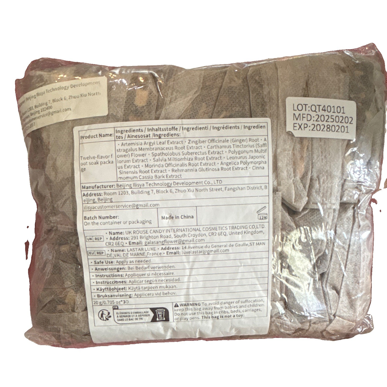 12-Flavor Herbal Foot Soak Herb Packs