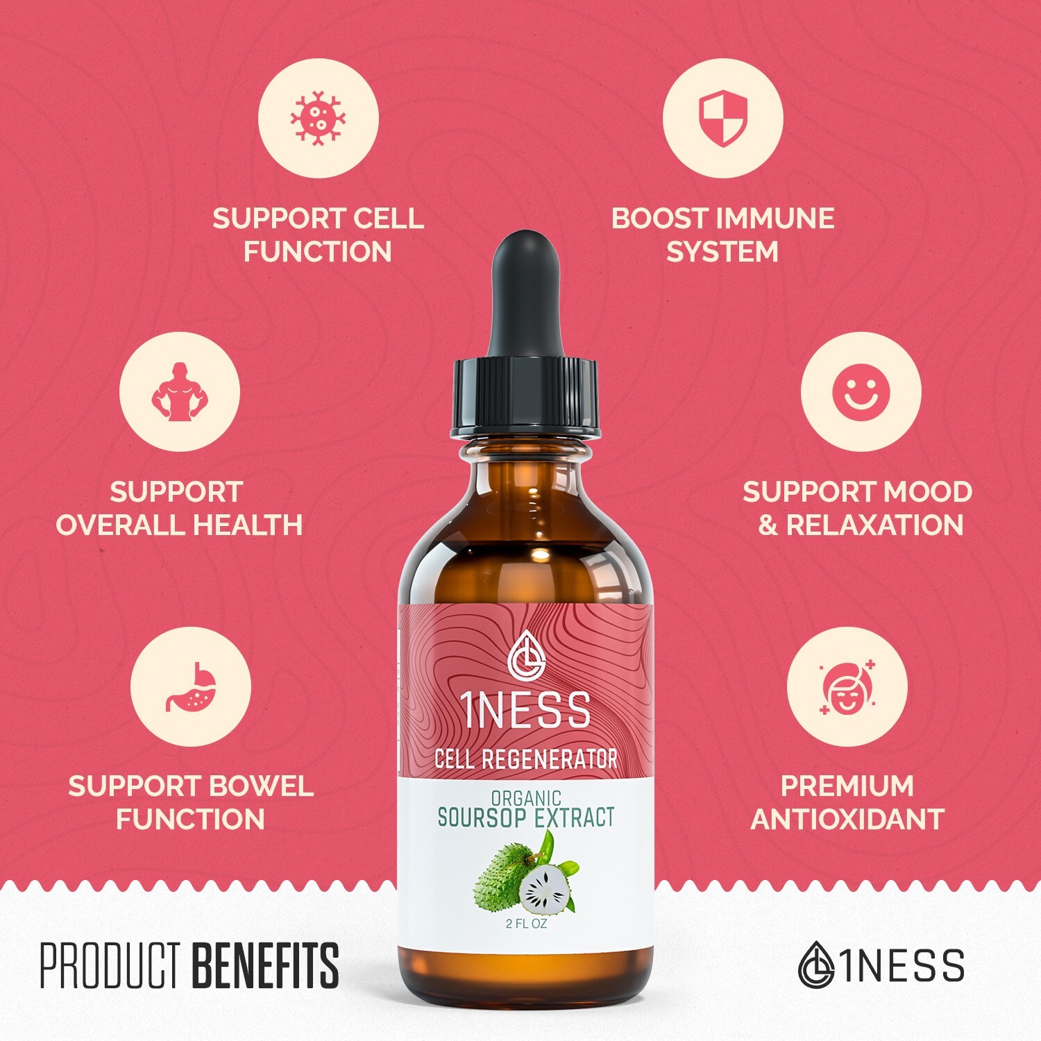 Soursop Bitters Drops Extract – Constipation & Digestive Support w/ Turmeric 2oz