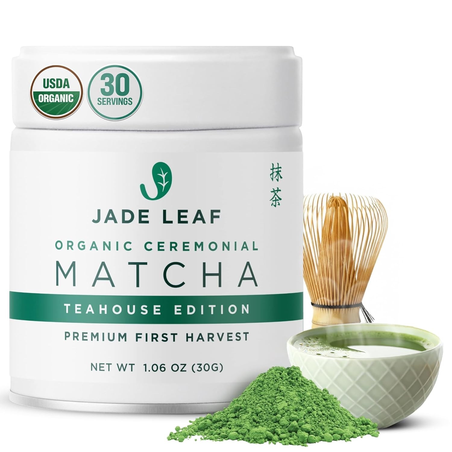 Jade Leaf Matcha Organic Ceremonial Grade Matcha Green Tea Powder – 100% Pure Ja