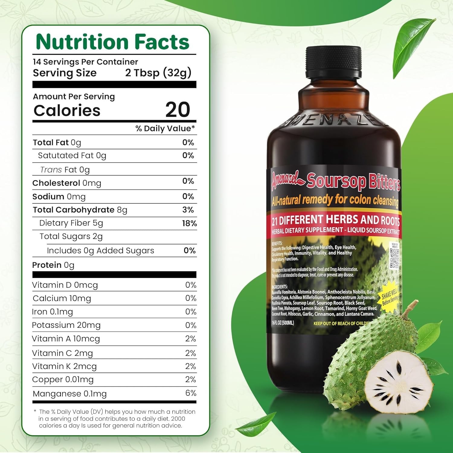 Organic Soursop Bitters, 16 fl oz/-