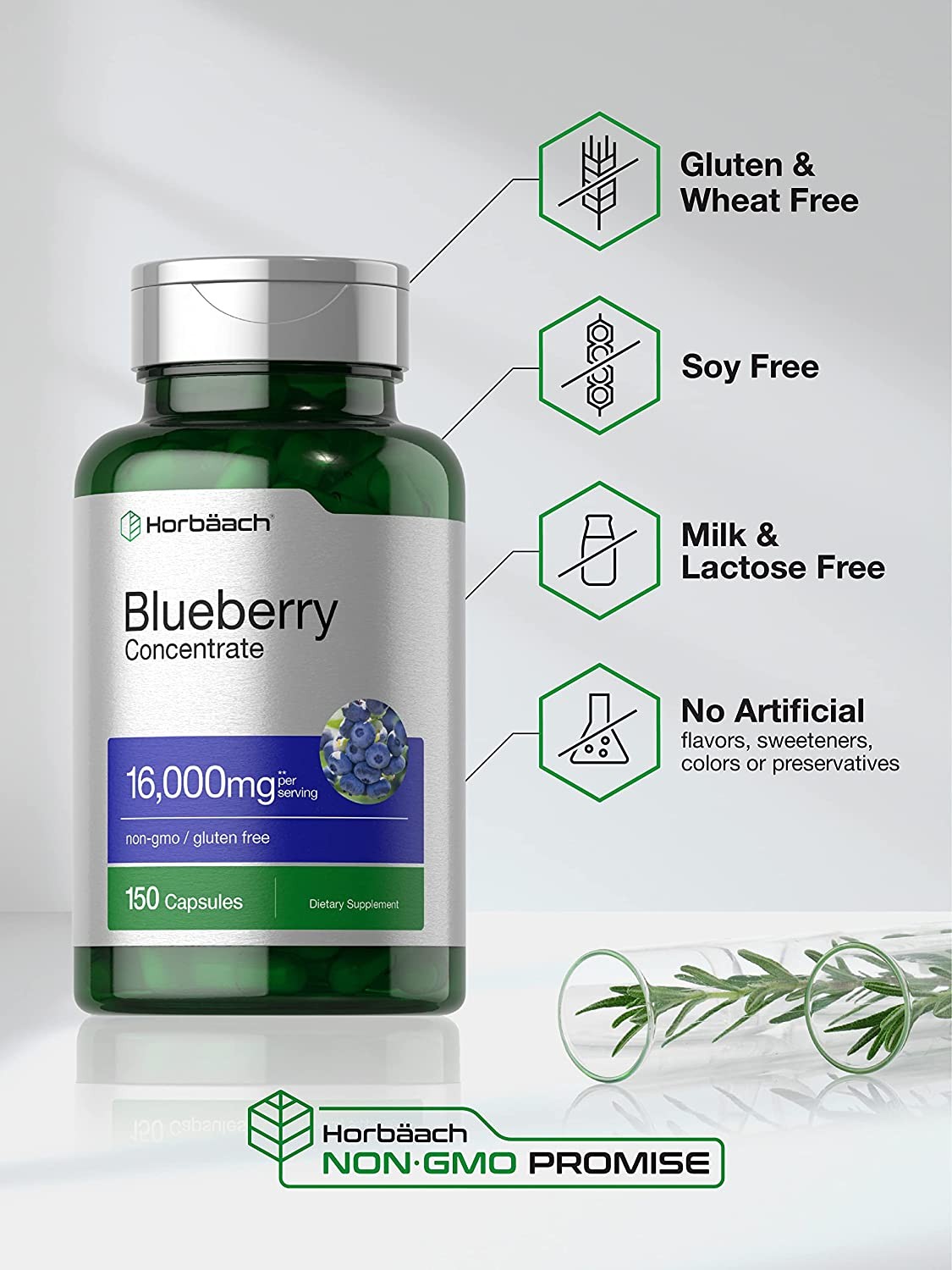 Blueberry Extract 16,000mg | 150 Count | Concentrated Supplement | by Horbaach