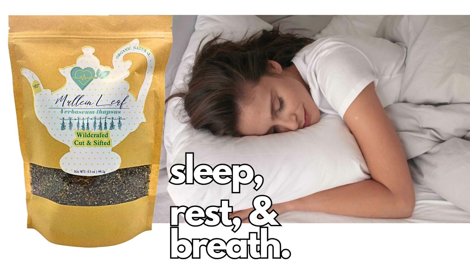 Mullein Leaf Organic Tea Natural Herbal PlantBase Lungs Breath 3.5 OZ Loose Herb