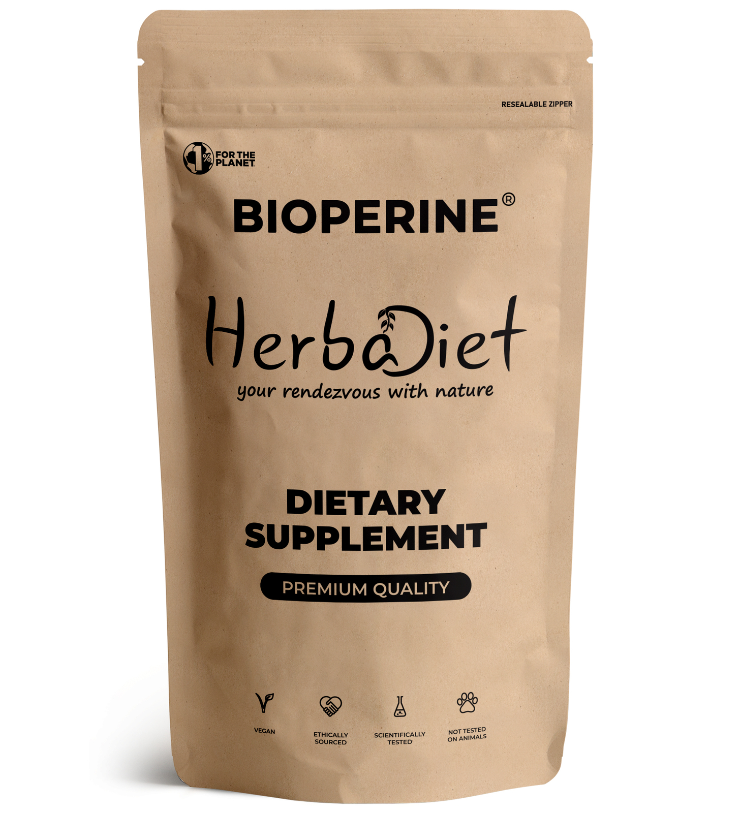 Bioperine 95% Black Pepper Extract Powder Piperine Bioavailability Enhancer 50g