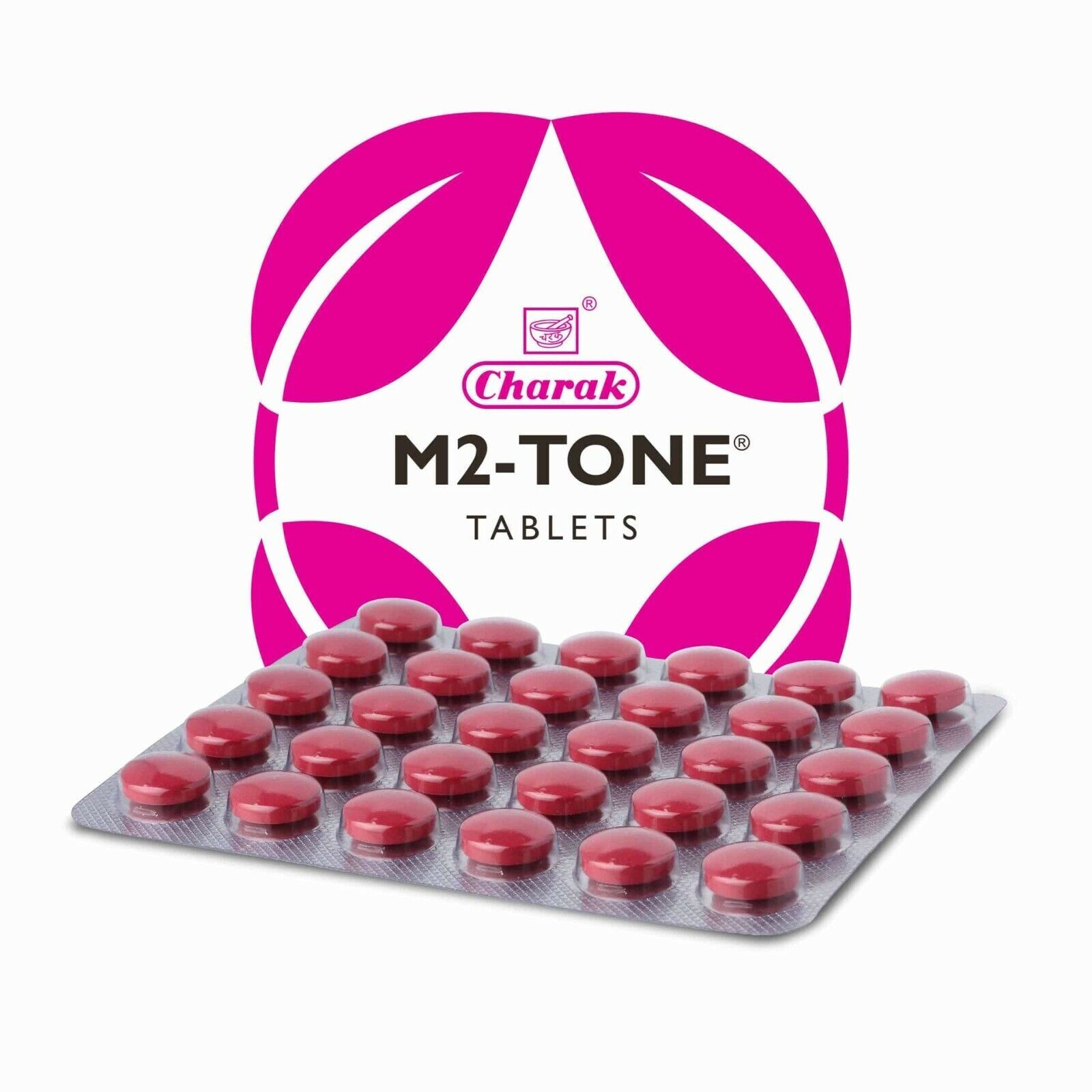 30 Tablets Of Charak M2 Tone Tab For Female Infertility & Menstrual Problems