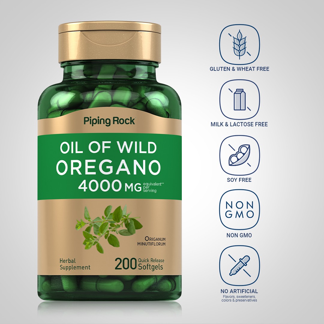 Oregano Oil Capsules | 150 Softgel Pills | 4000mg | Non-GMO | by Piping Rock