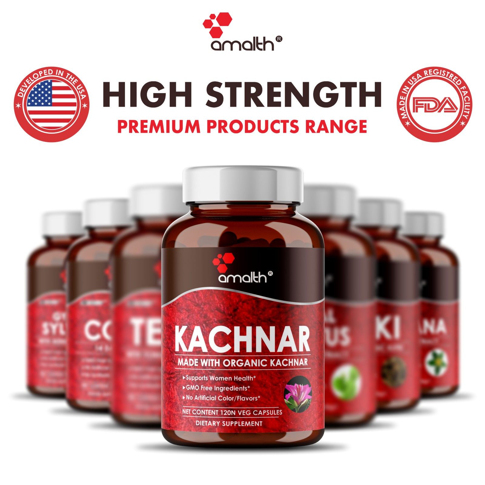 Organic Kachnar Powder Bauhinia Female Skin Health 1500mg Capsules – 120 Count