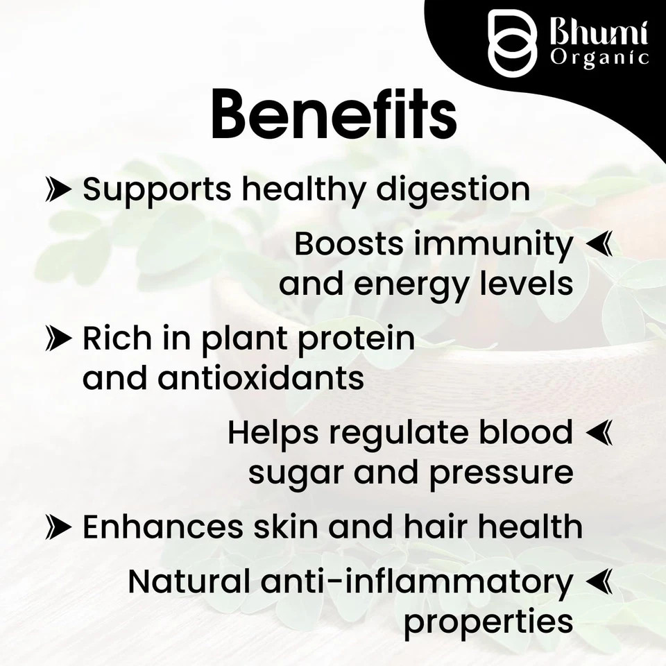 Bhumi Organic Moringa Powder 350 g – Pack of 1