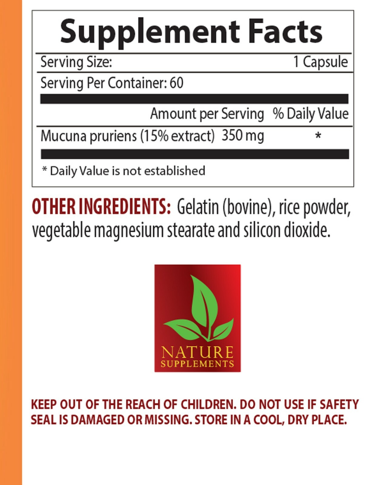 Neuro Brain Boost Memory – MUCUNA PRURIENS – mucuna pruriens extract – 1 Bottle