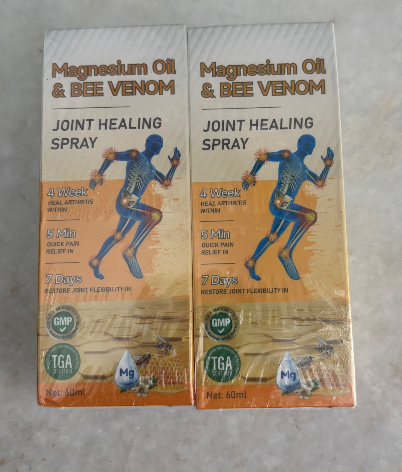 2Pcs Magnesium Oil Bee Venom Joint Healing Spray, Magnesium Oil and Bee Venom Jo