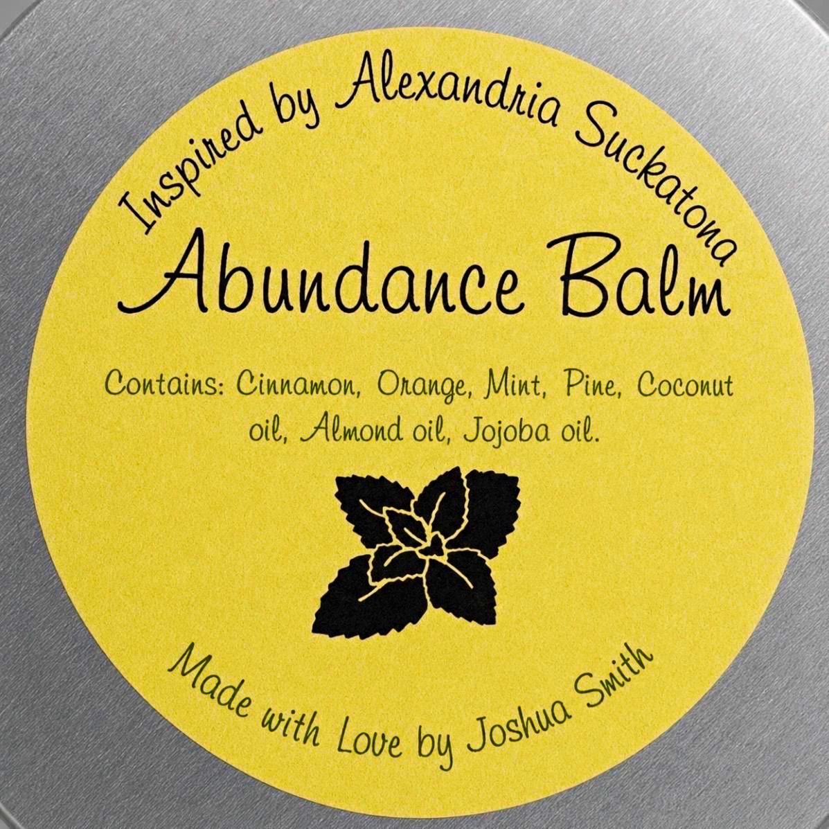 Abundance Balm 2 oz Tin – Coconut Oil, Cinnamon Orange Mint Pine, Chafing