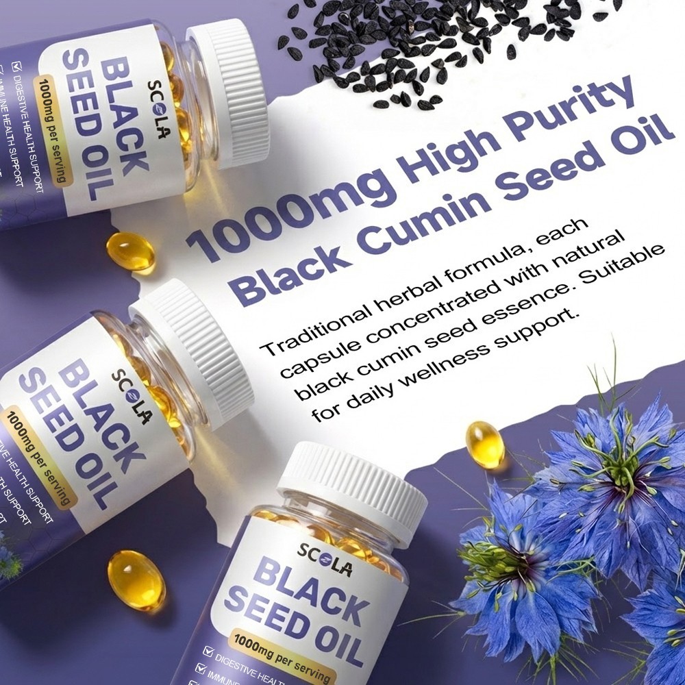 Black Seed Oil 1000mg | 240 Softgel Capsules | Nigella Sativa | Non-GMO, Vegan